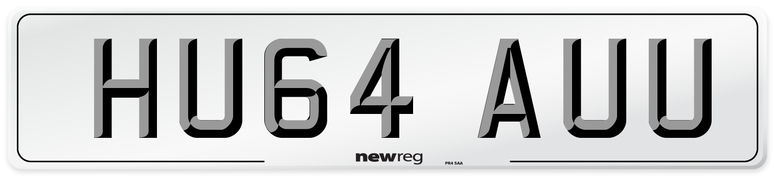 HU64 AUU Number Plate from New Reg